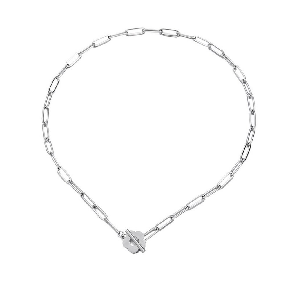 *NEW 925 Sterling Silver Flower Toggle Necklace - Picture 3 of 3